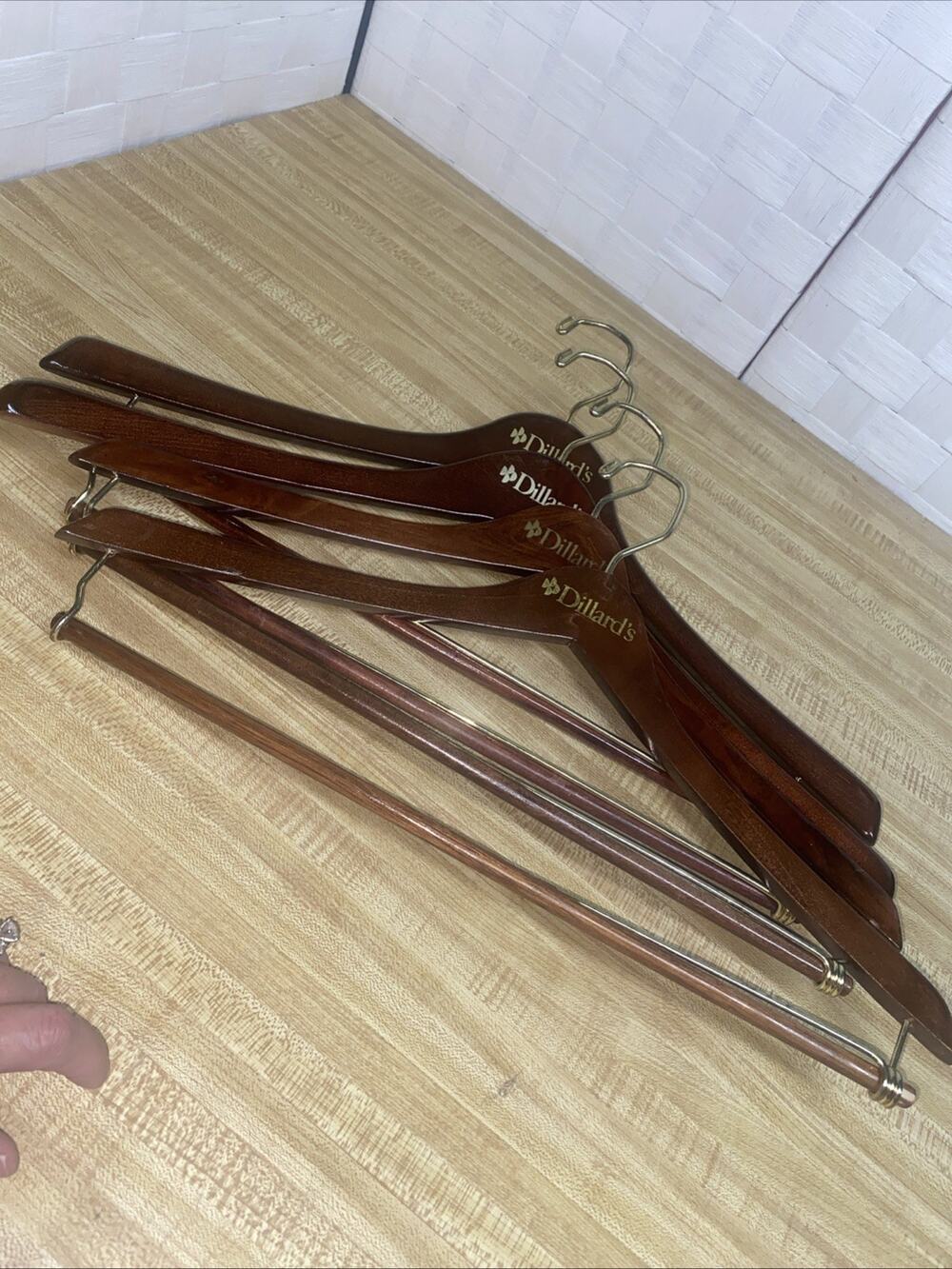 Vintage Dillard's Hanger Wood Wooden Men's Suit or Pants Lot of 4
